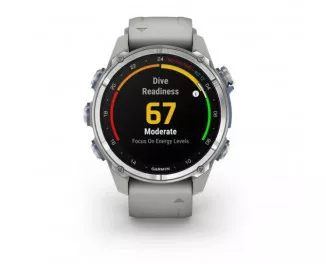 Смарт-часы GARMIN Descent Mk3 43 mm Stainless Steel with Fog Gray Silicone Band (010-02753-03/04)