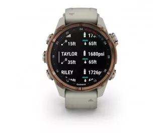 Смарт-годинник GARMIN Descent Mk3i – 43 mm Bronze PVD Titanium with French Gray Silicone Band (010-02753-13/14)