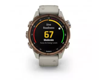 Смарт-годинник GARMIN Descent Mk3i – 43 mm Bronze PVD Titanium with French Gray Silicone Band (010-02753-13/14)