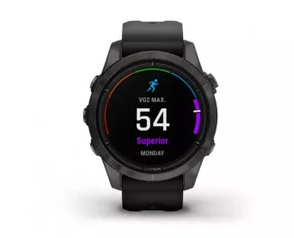 Смарт-годинник GARMIN Epix Pro (Gen 2) Sapphire 42mm Carbon G. DLC Ti. with Black Band (010-02802-15)