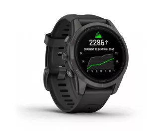 Смарт-годинник GARMIN Epix Pro (Gen 2) Sapphire 42mm Carbon G. DLC Ti. with Black Band (010-02802-15)
