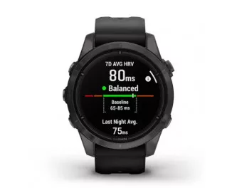 Смарт-годинник GARMIN Epix Pro (Gen 2) Sapphire 42mm Carbon G. DLC Ti. with Black Band (010-02802-15)