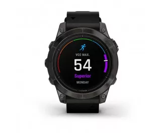 Смарт-часы GARMIN Epix Pro (Gen 2) Sapphire 47mm Carbon G. DLC Tit. with B. Leather Band (010-02803-30)