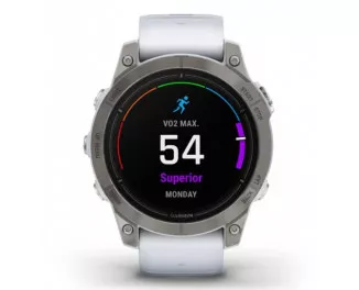 Смарт-часы GARMIN Epix Pro (Gen 2) Sapphire 47mm Titanium w. Whitestone Band (010-02803-20/21)