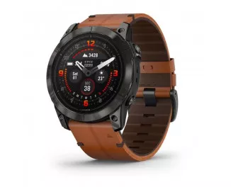 Смарт-годинник GARMIN Epix Pro (Gen 2) Sapphire 51mm Carbon Grey DLC Titanium with Chestnut Leather Band (010-02804-30/31)