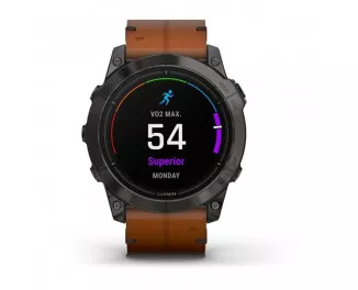 Смарт-часы GARMIN Epix Pro (Gen 2) Sapphire 51mm Carbon Grey DLC Titanium with Chestnut Leather Band (010-02804-30/31)