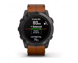 Смарт-часы GARMIN Epix Pro (Gen 2) Sapphire 51mm Carbon Grey DLC Titanium with Chestnut Leather Band (010-02804-30/31)