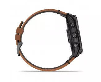 Смарт-часы GARMIN Epix Pro (Gen 2) Sapphire 51mm Carbon Grey DLC Titanium with Chestnut Leather Band (010-02804-30/31)