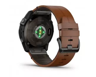 Смарт-часы GARMIN Epix Pro (Gen 2) Sapphire 51mm Carbon Grey DLC Titanium with Chestnut Leather Band (010-02804-30/31)