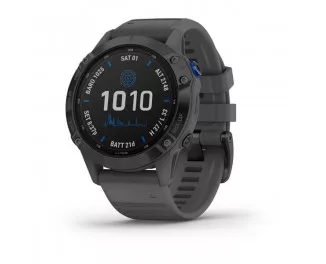 Смарт-часы GARMIN Fenix 6 Pro Solar Black with Gray Band (010-02410-10)