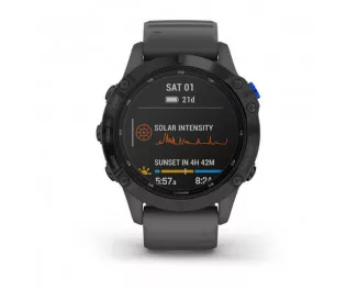 Смарт-часы GARMIN Fenix 6 Pro Solar Black with Gray Band (010-02410-10)