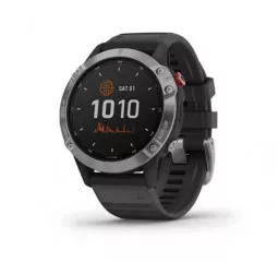 Смарт-часы GARMIN Fenix 6 Solar Silver with black band (010-02410-00)