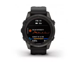 Смарт-часы GARMIN Fenix 7S Pro Sapphire Solar Carbon G. DLC Tit. with Black Band (010-02776-10/11)