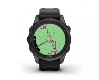 Смарт-часы GARMIN Fenix 7S Pro Sapphire Solar Carbon G. DLC Tit. with Black Band (010-02776-10/11)