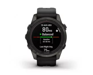 Смарт-часы GARMIN Fenix 7S Pro Sapphire Solar Carbon G. DLC Tit. with Black Band (010-02776-10/11)