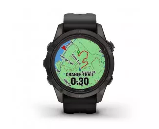 Смарт-часы GARMIN Fenix 7S Pro Sapphire Solar Carbon G. DLC Tit. with Black Band (010-02776-10/11)