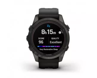 Смарт-часы GARMIN Fenix 7S Pro Sapphire Solar Carbon G. DLC Tit. with Black Band (010-02776-10/11)