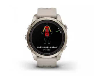Смарт-часы GARMIN Fenix 7S Pro Sapphire Solar Soft Gold w. Light Sand Band (010-02776-14/15)