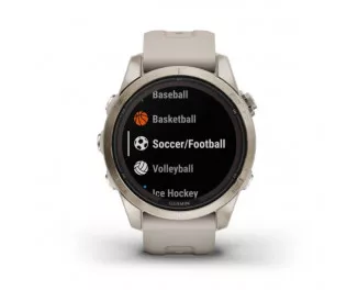 Смарт-часы GARMIN Fenix 7S Pro Sapphire Solar Soft Gold w. Light Sand Band (010-02776-14/15)