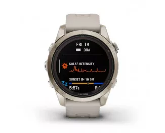 Смарт-часы GARMIN Fenix 7S Pro Sapphire Solar Soft Gold w. Light Sand Band (010-02776-14/15)