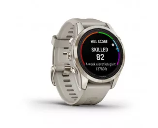 Смарт-часы GARMIN Fenix 7S Pro Sapphire Solar Soft Gold w. Light Sand Band (010-02776-14/15)