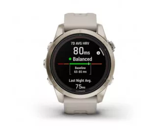 Смарт-часы GARMIN Fenix 7S Pro Sapphire Solar Soft Gold w. Light Sand Band (010-02776-14/15)