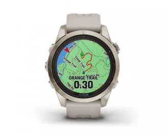 Смарт-часы GARMIN Fenix 7S Pro Sapphire Solar Soft Gold w. Light Sand Band (010-02776-14/15)
