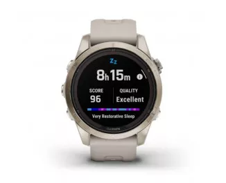 Смарт-часы GARMIN Fenix 7S Pro Sapphire Solar Soft Gold w. Light Sand Band (010-02776-14/15)
