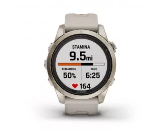 Смарт-часы GARMIN Fenix 7S Pro Sapphire Solar Soft Gold w. Light Sand Band (010-02776-14/15)