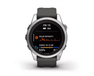 Смарт-часы GARMIN Fenix 7S Pro Solar Silver w. Graphite Band (010-02776-01)