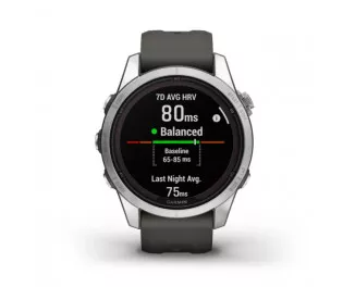 Смарт-часы GARMIN Fenix 7S Pro Solar Silver w. Graphite Band (010-02776-01)