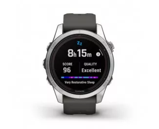 Смарт-часы GARMIN Fenix 7S Pro Solar Silver w. Graphite Band (010-02776-01)