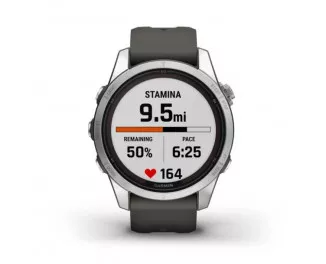 Смарт-часы GARMIN Fenix 7S Pro Solar Silver w. Graphite Band (010-02776-01)