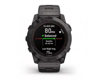 Смарт-часы GARMIN Fenix 7X Pro Sapphire Solar Carbon G. DLC Tit. with Vented Tit. Bracelet (010-02778-30)