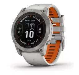 Смарт-часы GARMIN Fenix 7X Pro Sapphire Solar Titanium with Grey/Orange Band (010-02778-64)