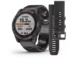 Смарт-часы GARMIN Fenix 7X Sapphire Solar Carbon Grey DLC Titanium with Carbon Grey DLC Vented Titanium Band (010-02541-27)