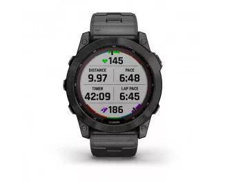 Смарт-годинник GARMIN Fenix 7X Sapphire Solar Carbon Grey DLC Titanium with Carbon Grey DLC Vented Titanium Band (010-02541-27)
