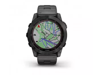 Смарт-годинник GARMIN Fenix 7X Sapphire Solar Carbon Grey DLC Titanium with Carbon Grey DLC Vented Titanium Band (010-02541-27)
