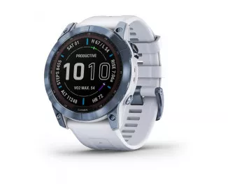 Смарт-часы GARMIN Fenix 7X Sapphire Solar Mineral Blue DLC Titanium with Whitestone Band (010-02541-14/15)