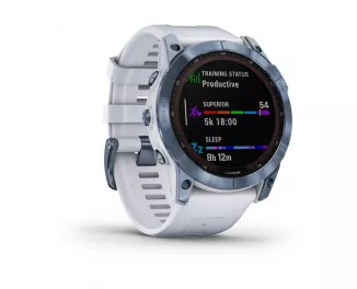 Смарт-часы GARMIN Fenix 7X Sapphire Solar Mineral Blue DLC Titanium with Whitestone Band (010-02541-14/15)