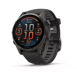 Смарт-часы GARMIN Fenix 8 43mm AMOLED Sapphire Carbon Gray DLC Tit. w. Black/Pebble Gray S. Band (010-02903-20/21)