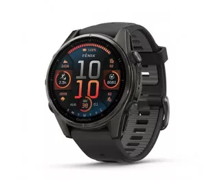 Смарт-часы GARMIN Fenix 8 43mm AMOLED Sapphire Carbon Gray DLC Tit. w. Black/Pebble Gray S. Band (010-02903-20/21)
