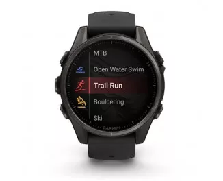 Смарт-часы GARMIN Fenix 8 43mm AMOLED Sapphire Carbon Gray DLC Tit. w. Black/Pebble Gray S. Band (010-02903-20/21)