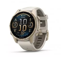 Смарт-часы GARMIN Fenix 8 43mm AMOLED Sapphire Soft Gold w. Fog Gray/Dark Sandstone S. Band (010-02903-10/11/18)
