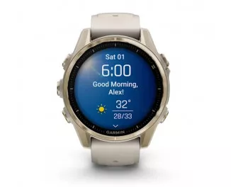 Смарт-часы GARMIN Fenix 8 43mm AMOLED Sapphire Soft Gold w. Fog Gray/Dark Sandstone S. Band (010-02903-10/11/18)