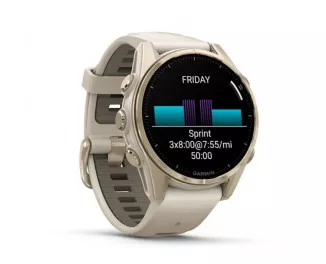 Смарт-часы GARMIN Fenix 8 43mm AMOLED Sapphire Soft Gold w. Fog Gray/Dark Sandstone S. Band (010-02903-10/11/18)
