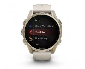 Смарт-часы GARMIN Fenix 8 43mm AMOLED Sapphire Soft Gold w. Fog Gray/Dark Sandstone S. Band (010-02903-10/11/18)
