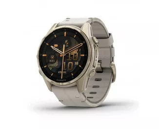 Смарт-часы GARMIN Fenix 8 43mm AMOLED Sapphire Soft Gold with Limestone Leather Band (010-02903-40)