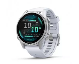 Смарт-часы GARMIN Fenix 8 43mm AMOLED Silver with Whitestone Silicone Band (010-02903-00)