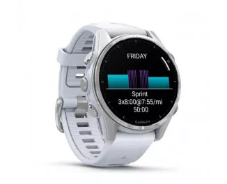 Смарт-часы GARMIN Fenix 8 43mm AMOLED Silver with Whitestone Silicone Band (010-02903-00)